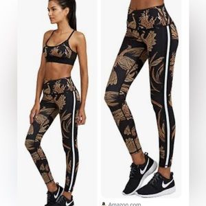 Noli yoga bird and stripes baroque leggings